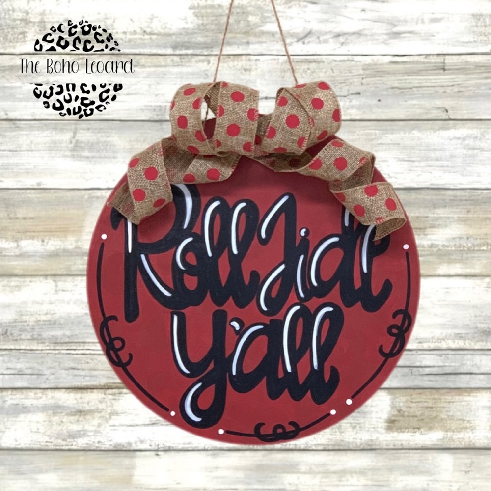 Handmade Roll Tide Door Hanger